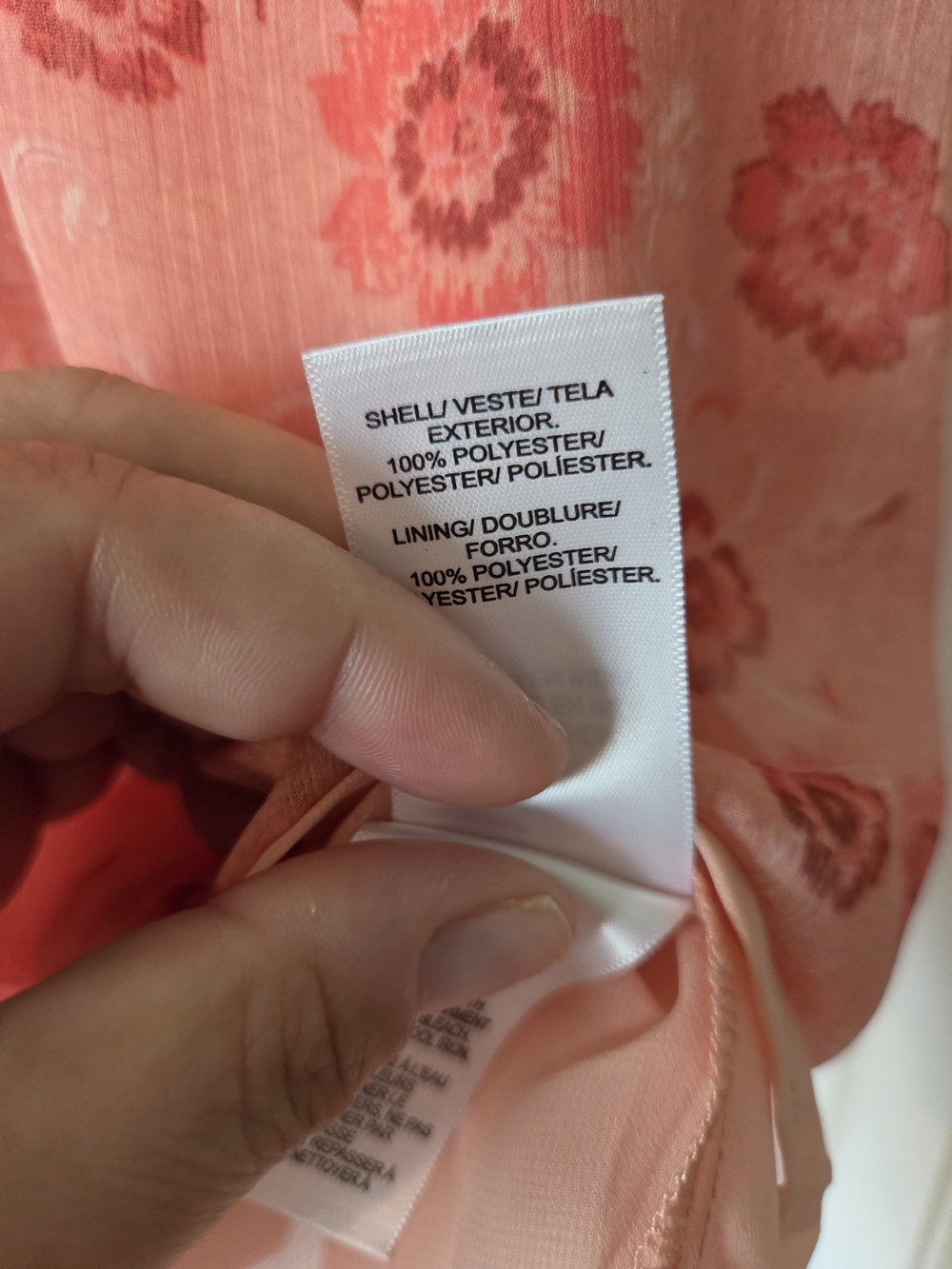 Lucky Brand Coral-Peach Floral Peasant Top - Picture 6 of 7
